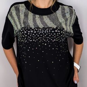 New Rhinestone Shirt, Embellished Shirt Dazzling Top Women Shirt Bling Bling Top